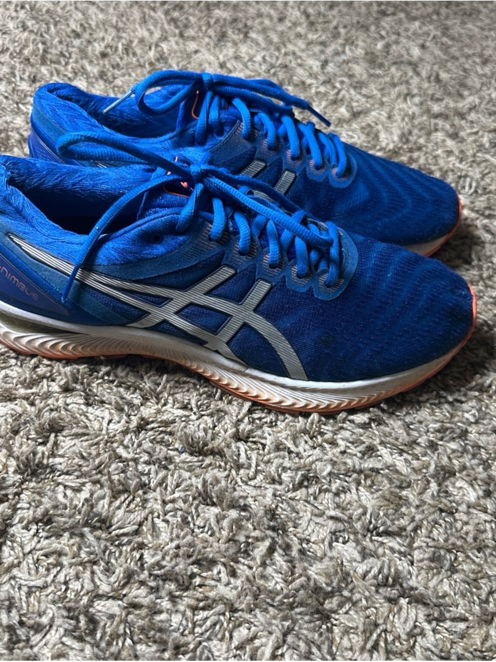 ASICS GEL Nimbus 22 Men’s Size 9 Blue Silver Running Shoes FlyteFoam 1011A680